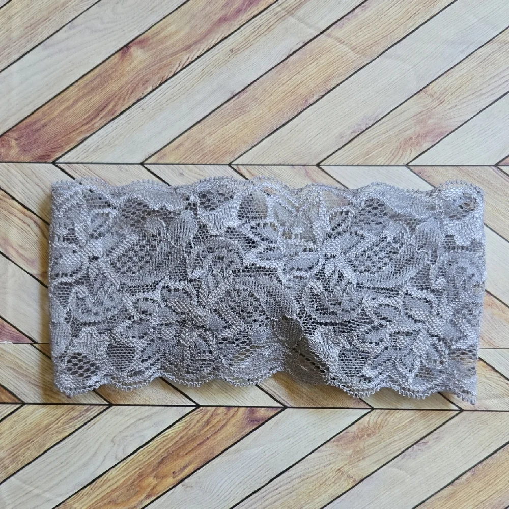 Lace Bowknot Headbands Gray & Beige Elastic Bow Headwraps Baby Girl Hairbands